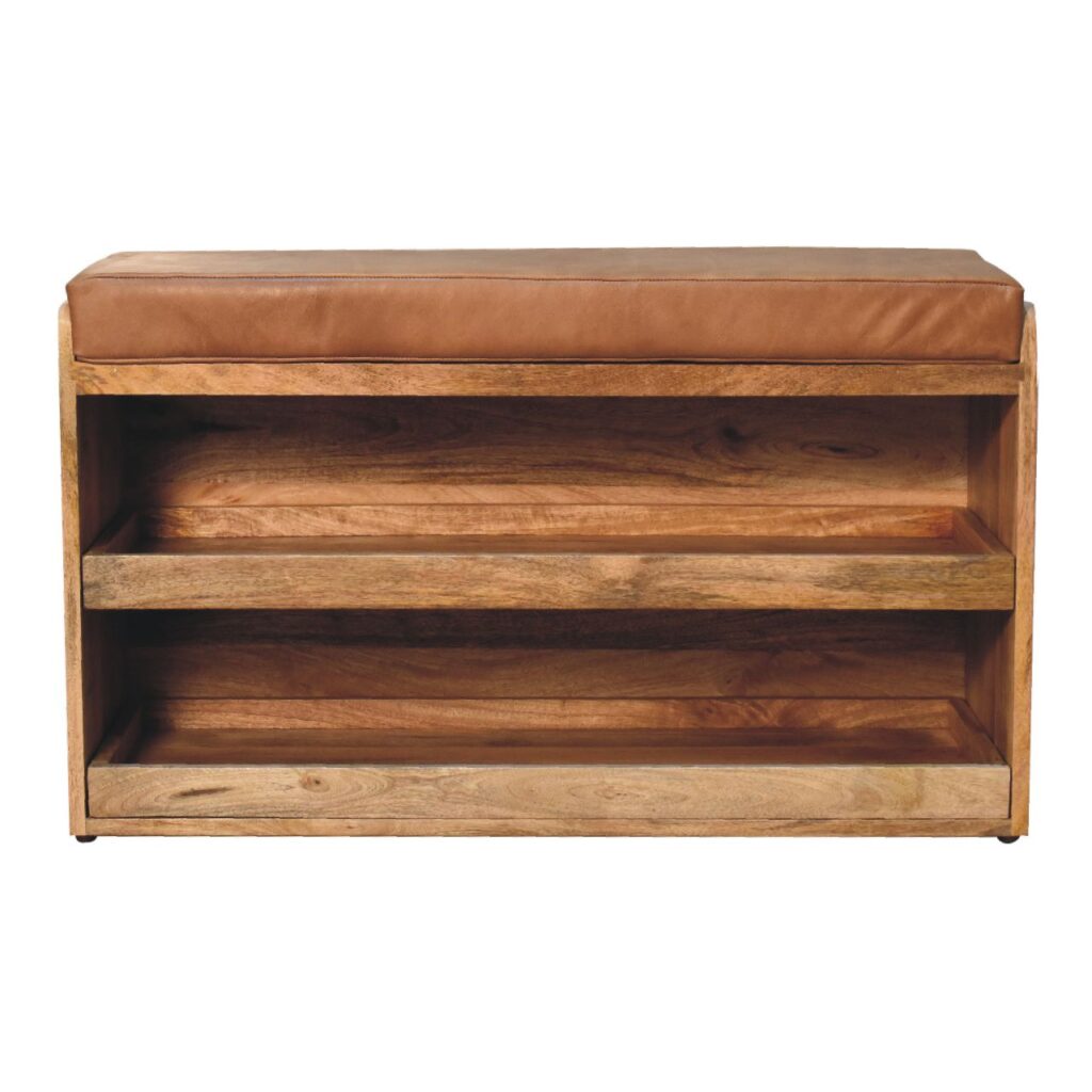 Canada Buffalo Hide Pull out Oak-ish Shoe Storage Bench Suppliers