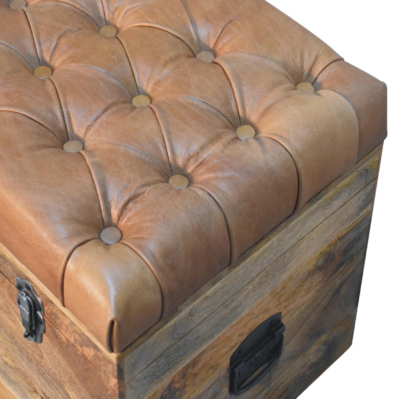 Buffalo Hide Oak-ish Storage Trunk - Image 6