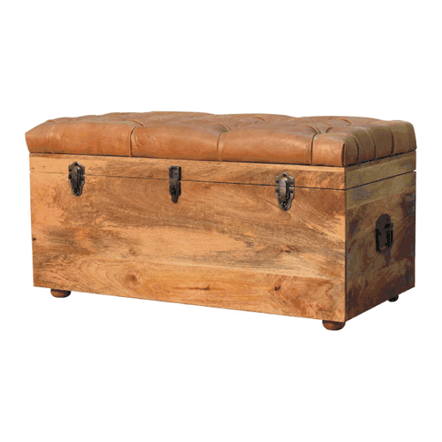 Buffalo Hide Oak-ish Storage Trunk - Image 10