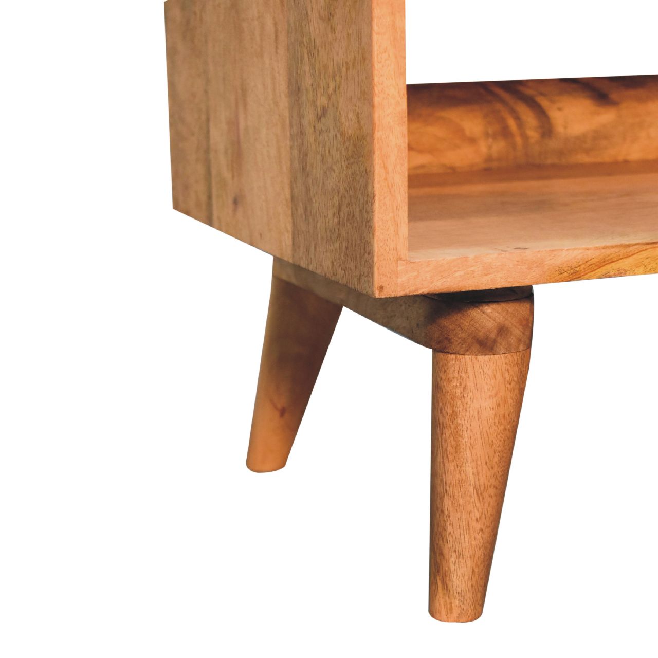 Oak-ish Bench with Tan Leather Seatpad - Image 8