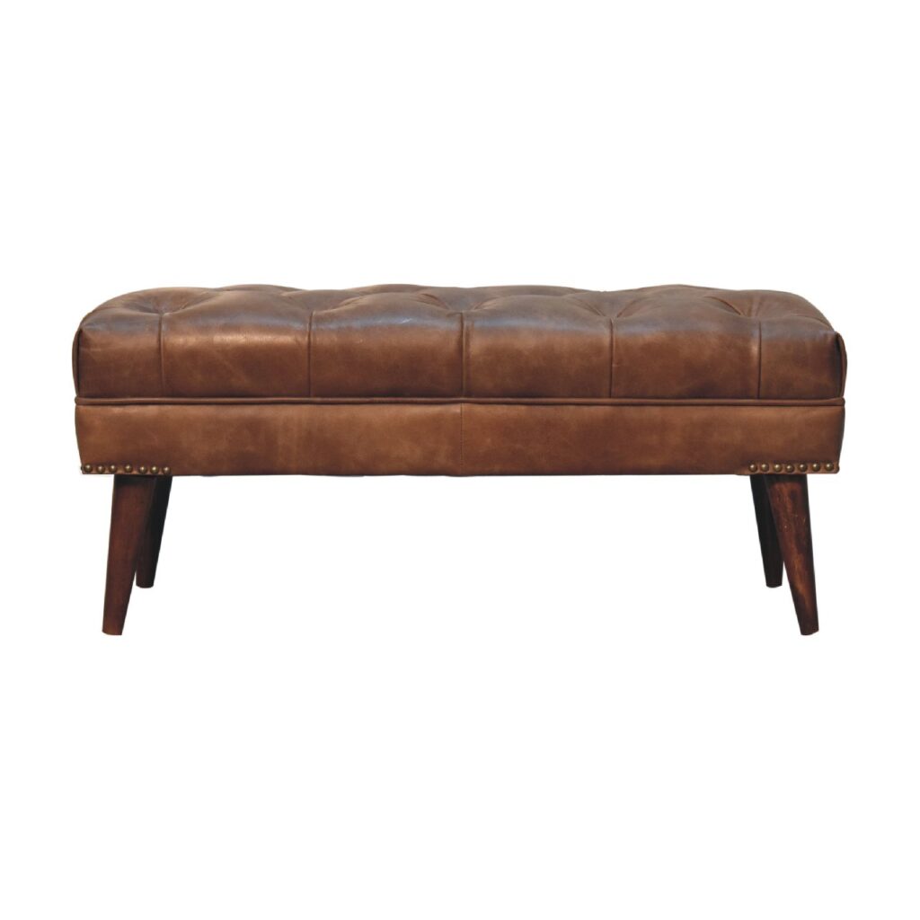Canada Harbour Brown Leather Bench Suppliers