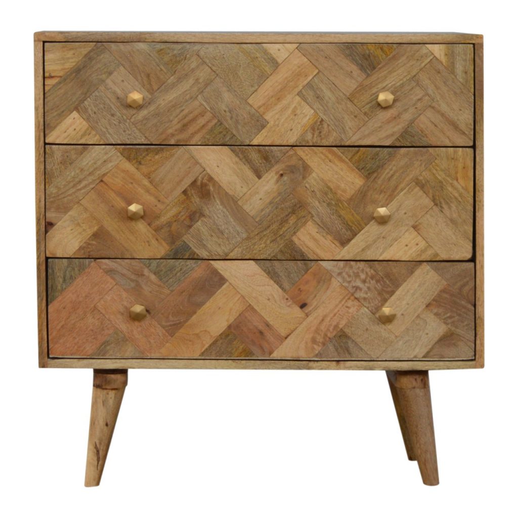 3 Drawer Zig-Zag Patterned Patchwork Chest - Image 2