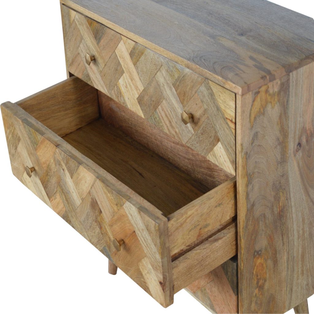 3 Drawer Zig-Zag Patterned Patchwork Chest - Image 6