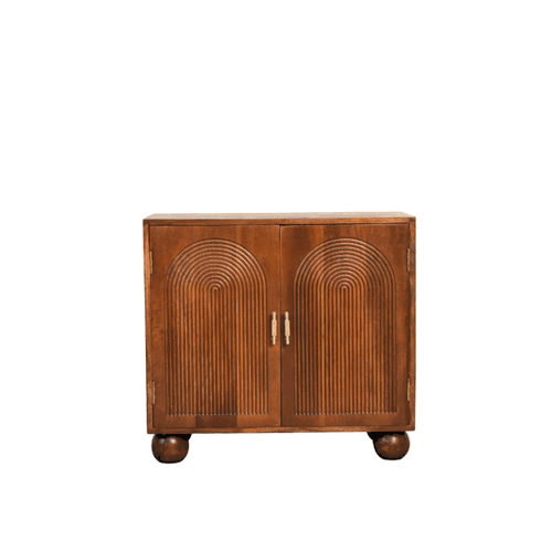 Chestnut Carved Ball Cabinet - Image 10