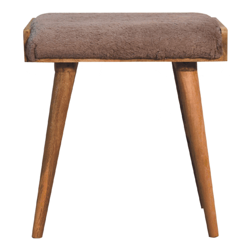 Mocha Faux Fur Style Footstool - Image 11