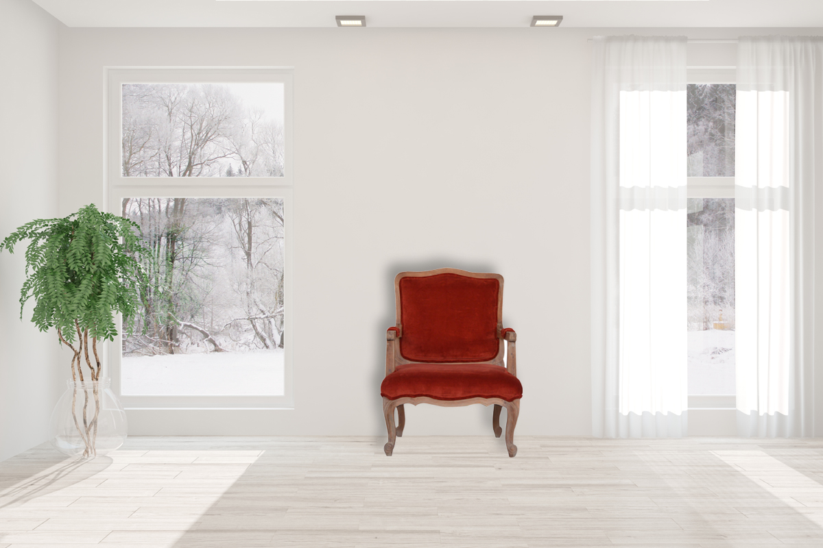 Canada Brick Red Velvet French Style Chair Suppliers