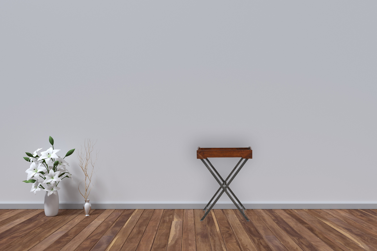 Wood Tray With Cross Iron Base - Image 9