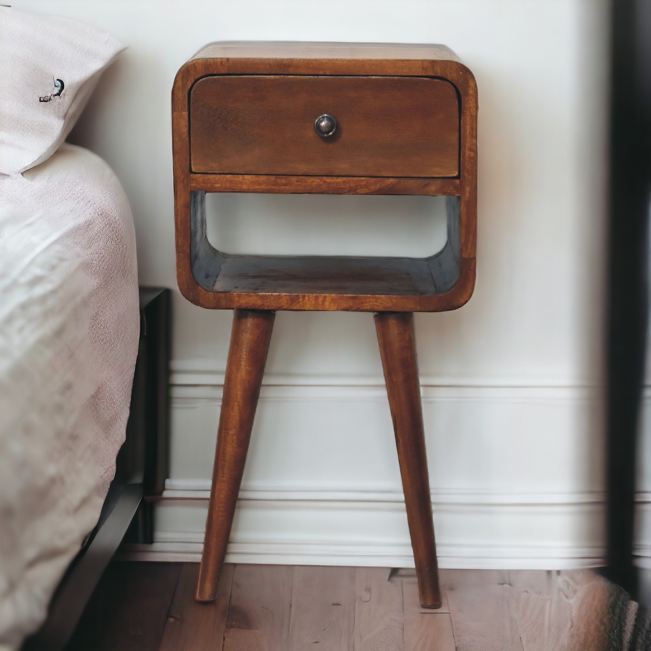 Mini Chestnut Curve Lower Nightstand - Image 11
