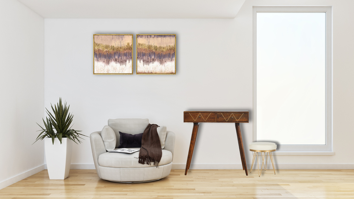 Geometric Brass Console Table - Image 10