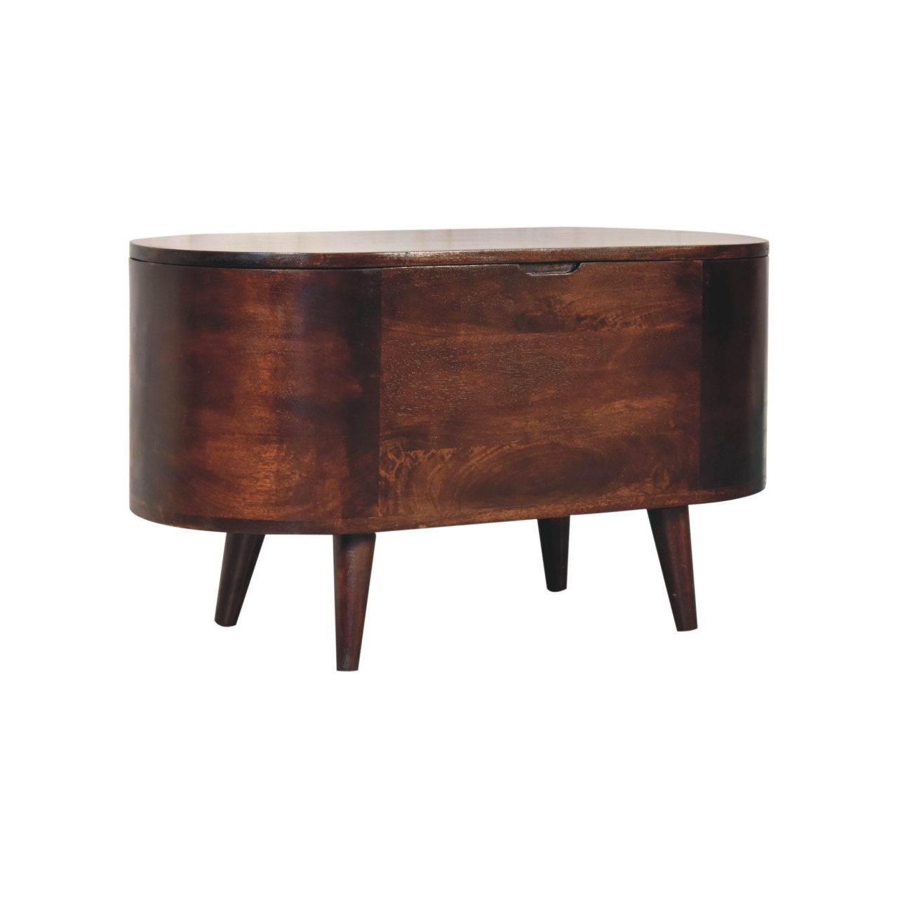 Light Walnut Rounded Lid-up Blanket Box - Image 4