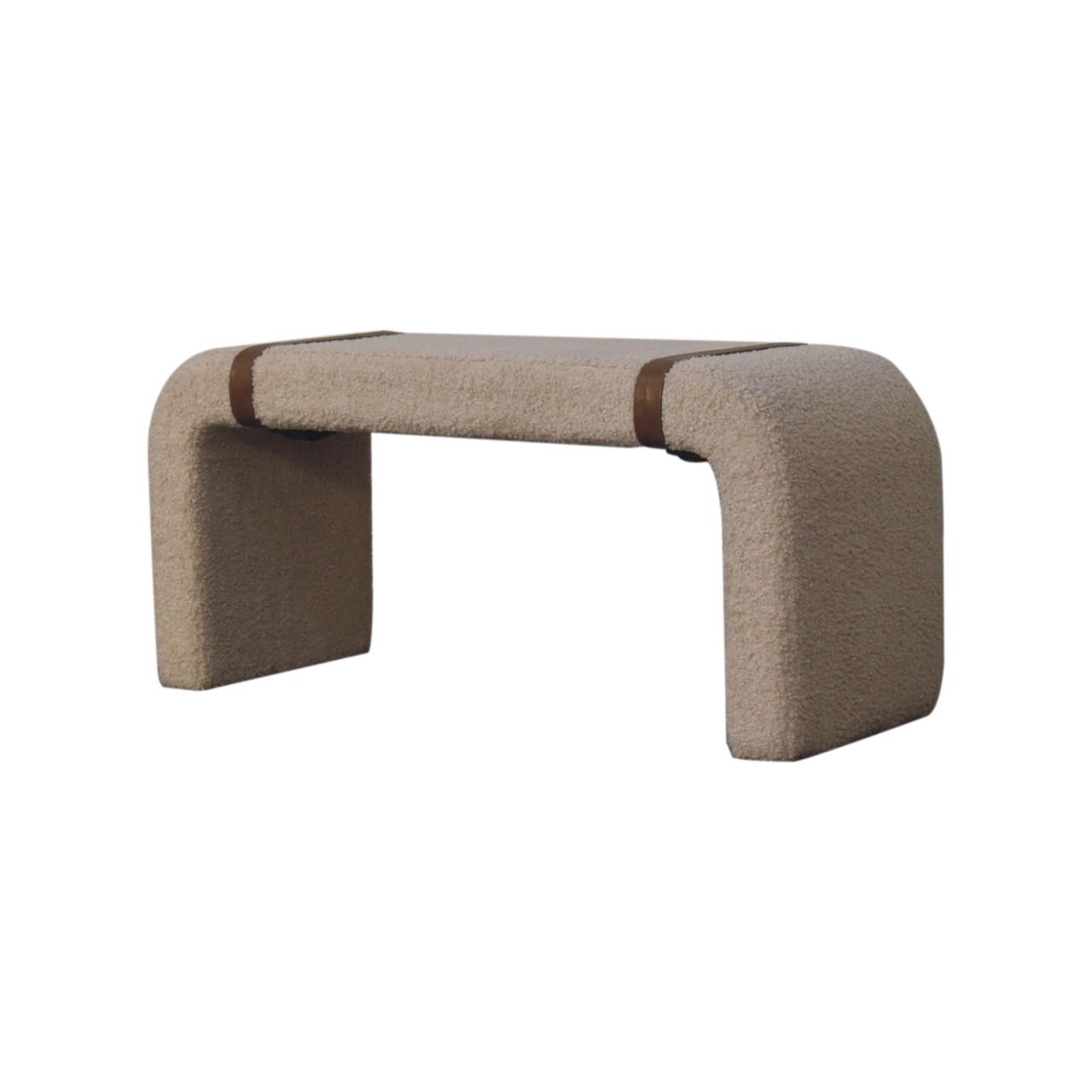 Boucle Leather Strap Bench - Image 3