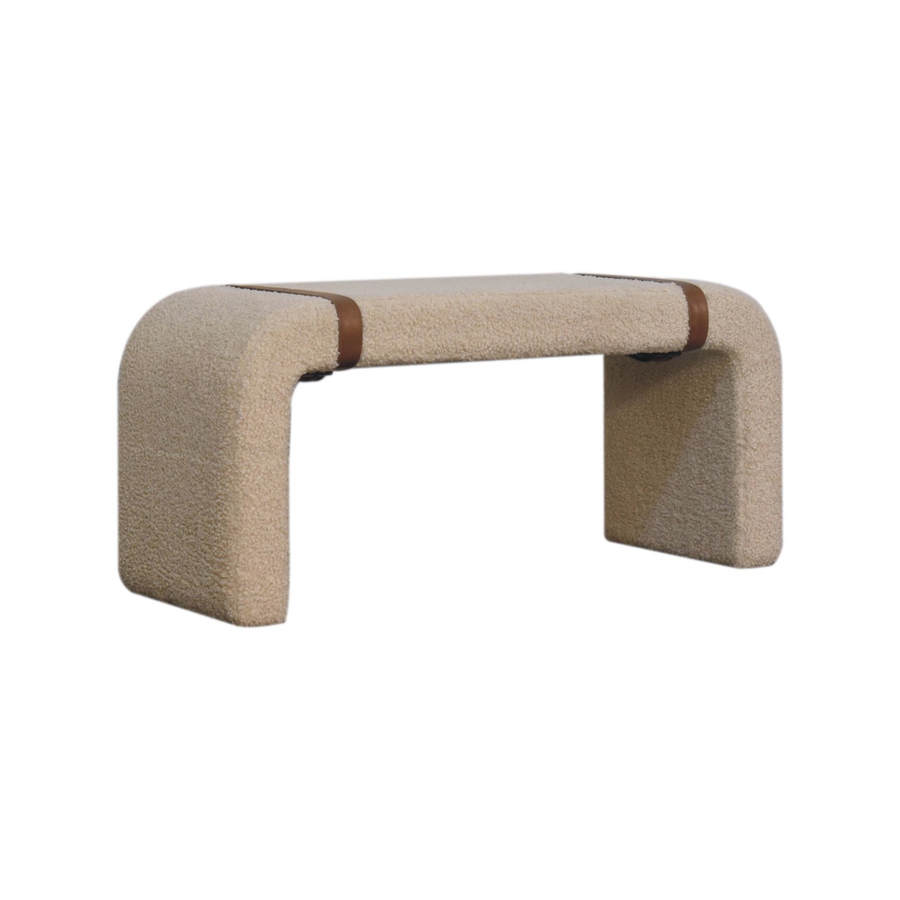 Boucle Leather Strap Bench - Image 4