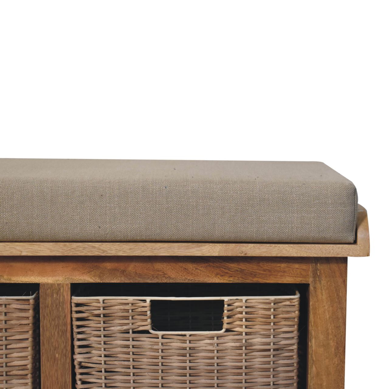 Rattan Basket Linen Bench - Image 5