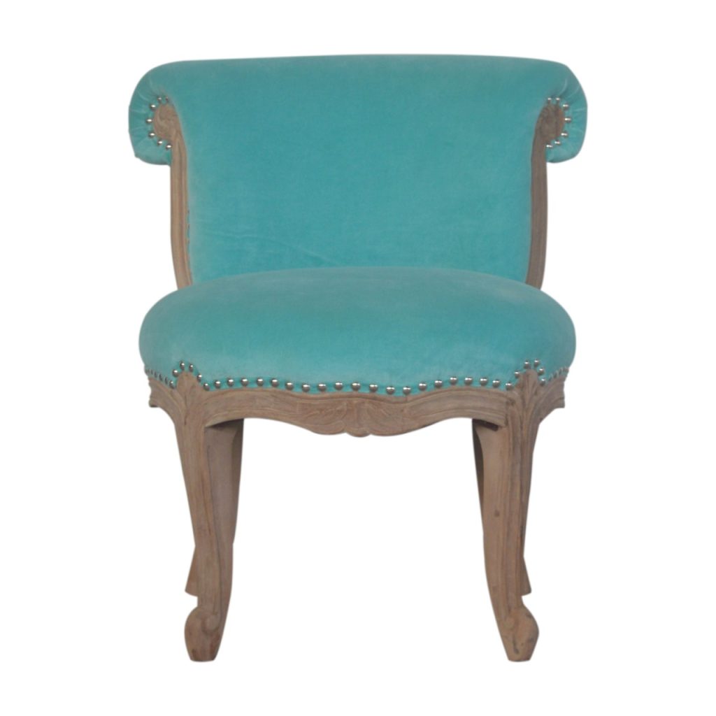 Canada Aqua Velvet Studded Chair Suppliers