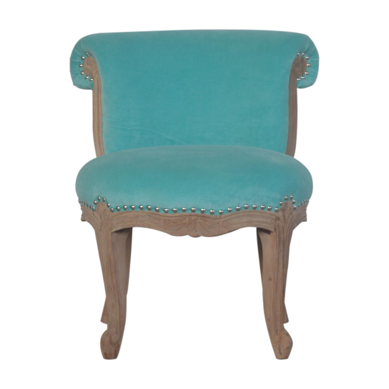 Canada Aqua Velvet Studded Chair Suppliers