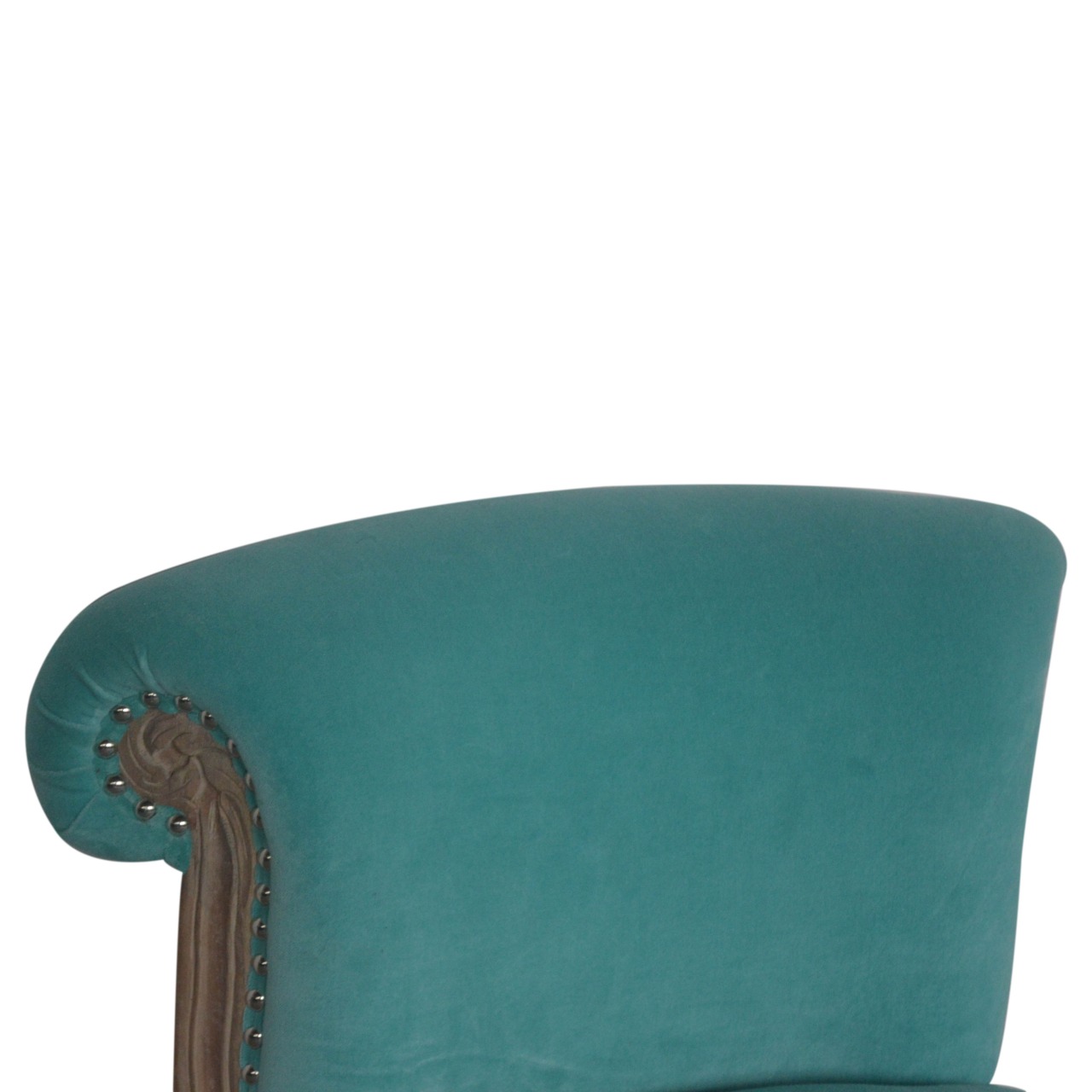 Aqua Velvet Studded Chair - Image 5
