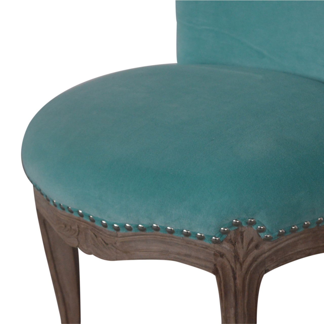 Aqua Velvet Studded Chair - Image 6