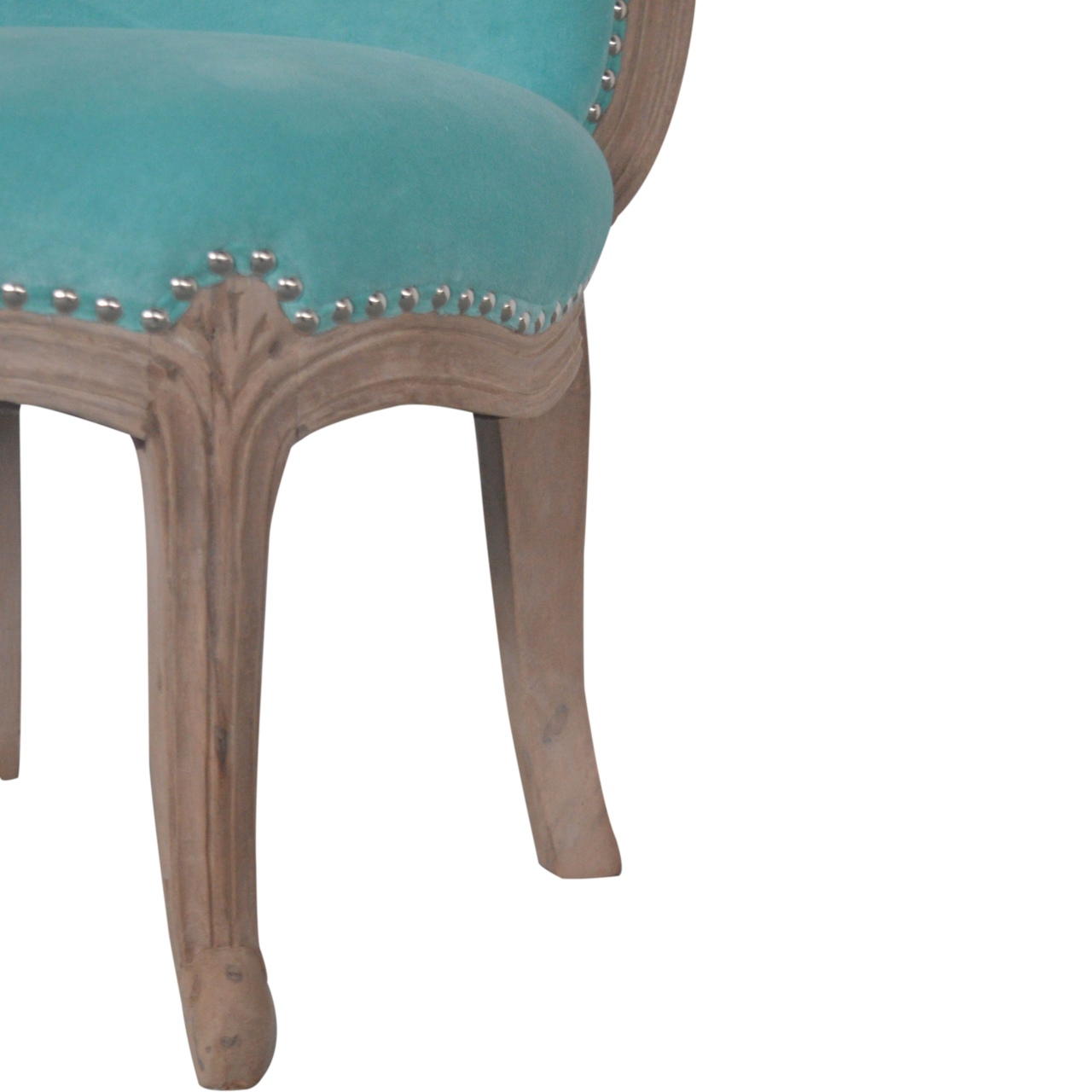 Aqua Velvet Studded Chair - Image 7