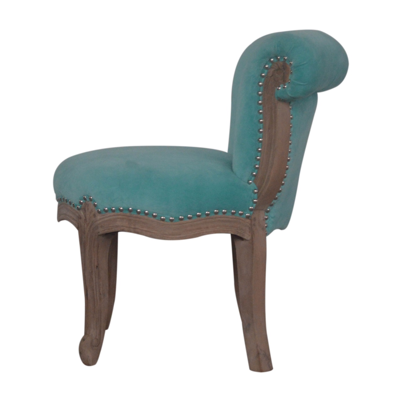 Aqua Velvet Studded Chair - Image 8