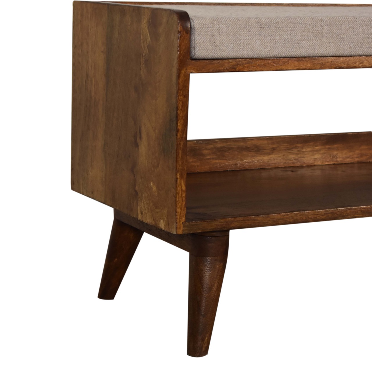 Brown Tweed Seat Pad Bench - Image 6