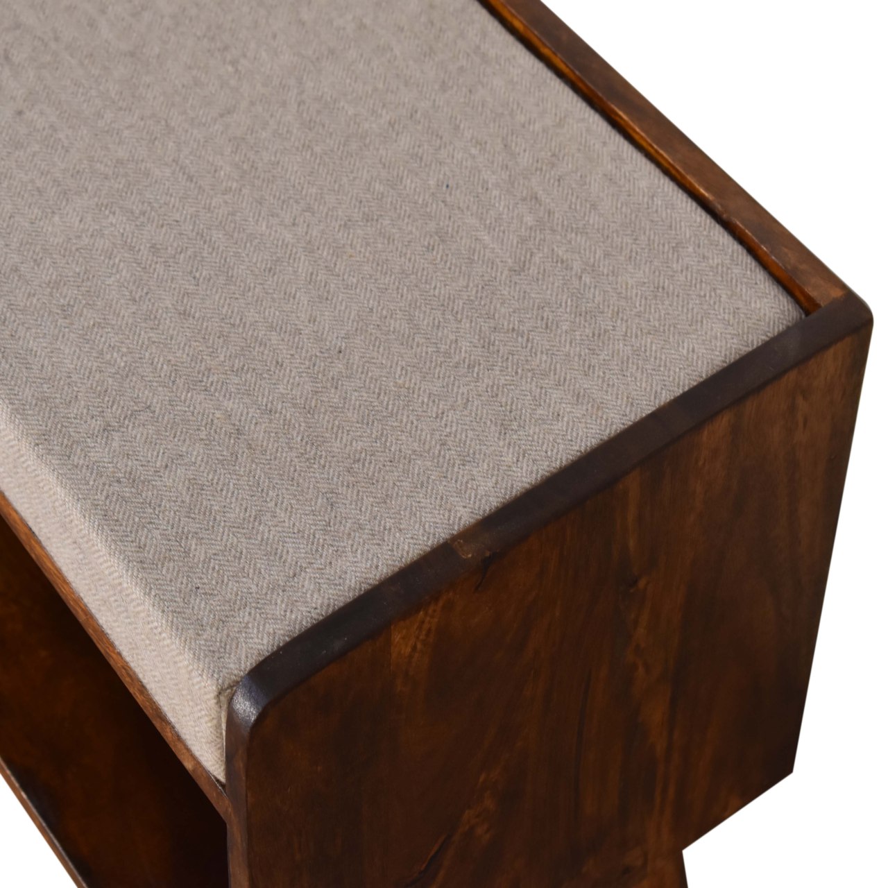 Brown Tweed Seat Pad Bench - Image 8