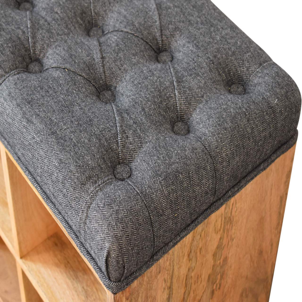 Mini Black Shoe Storage Footstool - Image 6