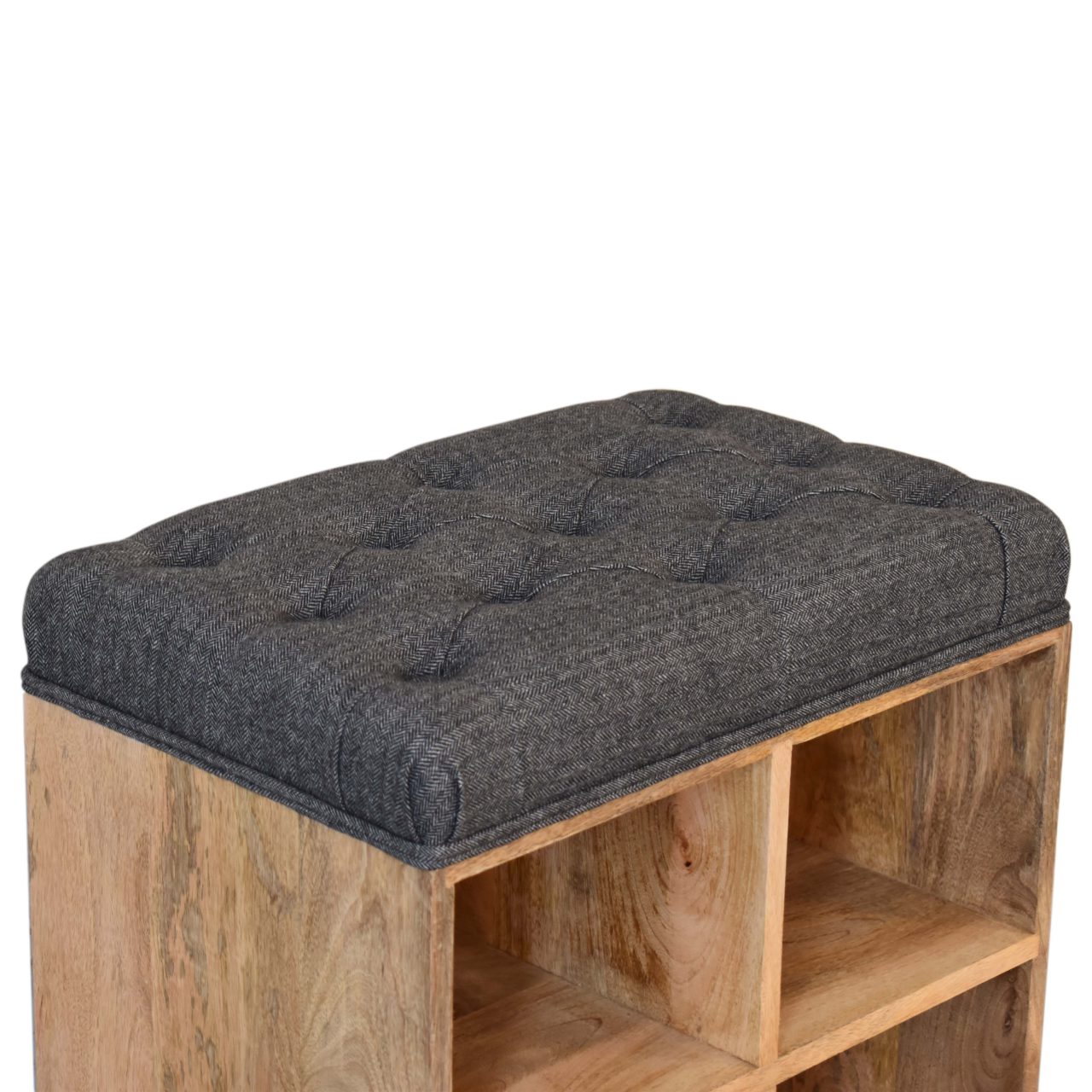 Mini Black Shoe Storage Footstool - Image 7