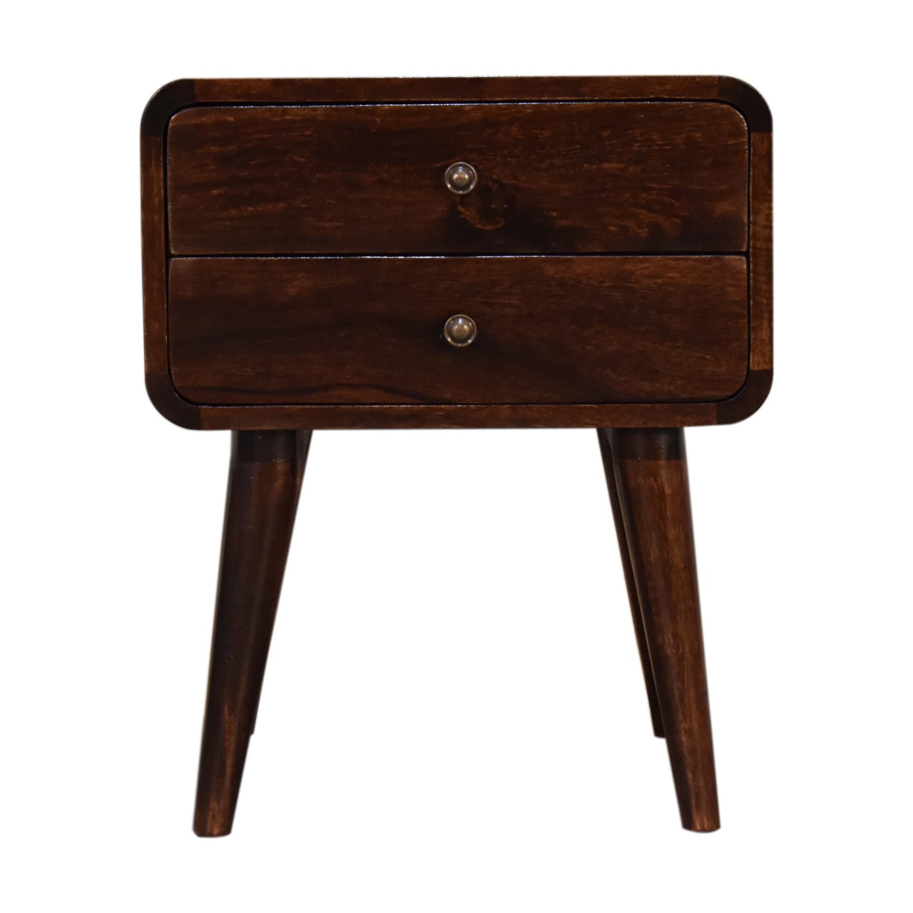 Curved Dark Walnut Nightstand - Image 2