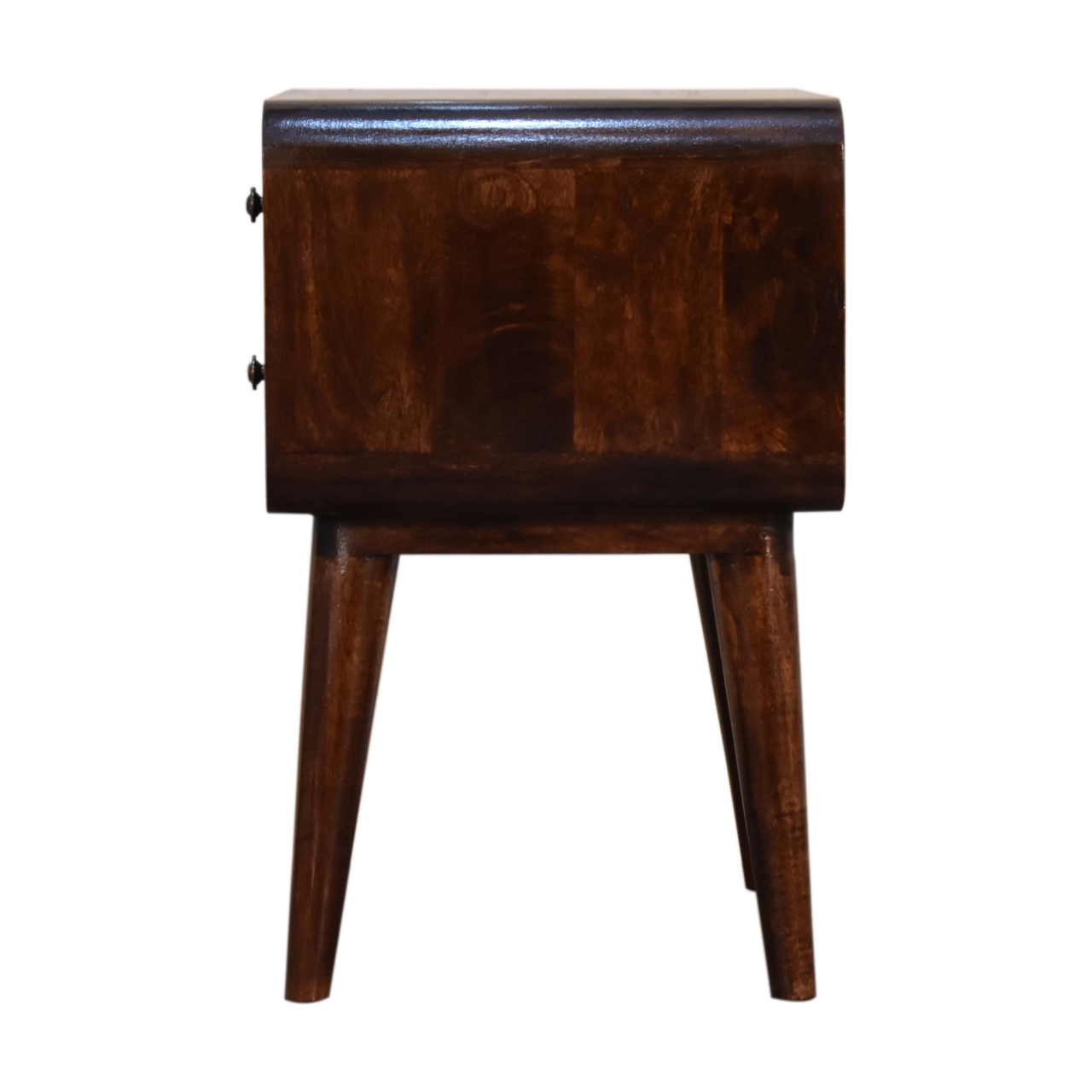 Curved Dark Walnut Nightstand - Image 9