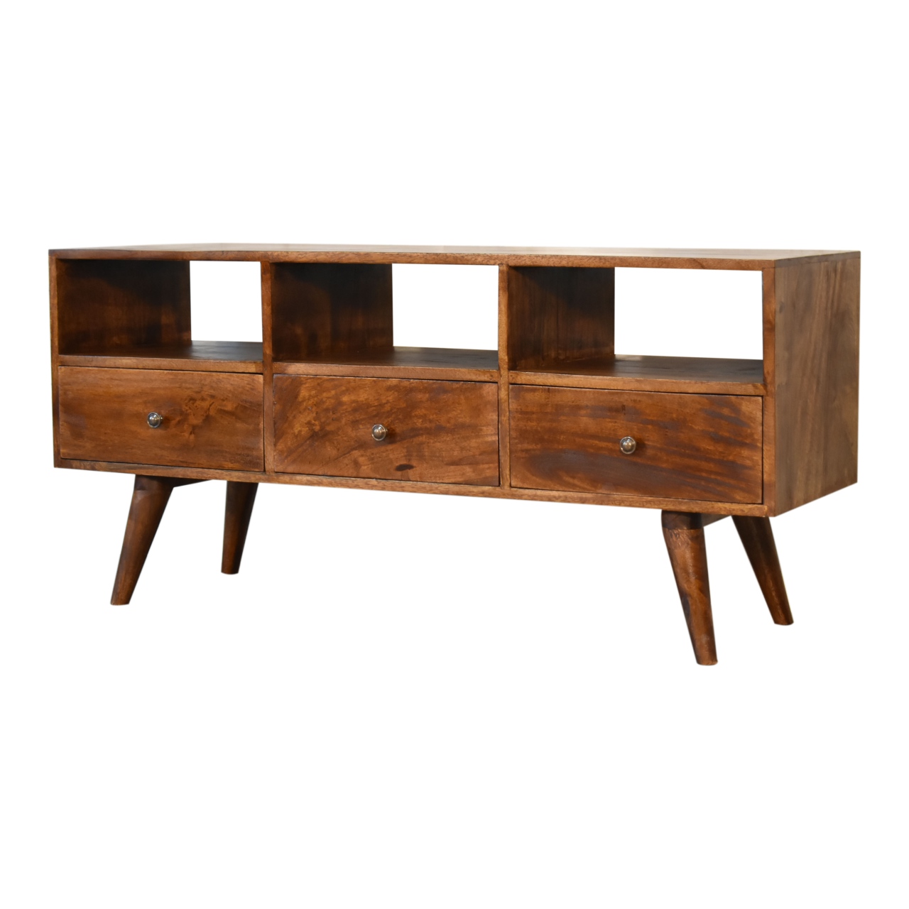 Chestnut Nordic 3 Drawer TV Unit - Image 3