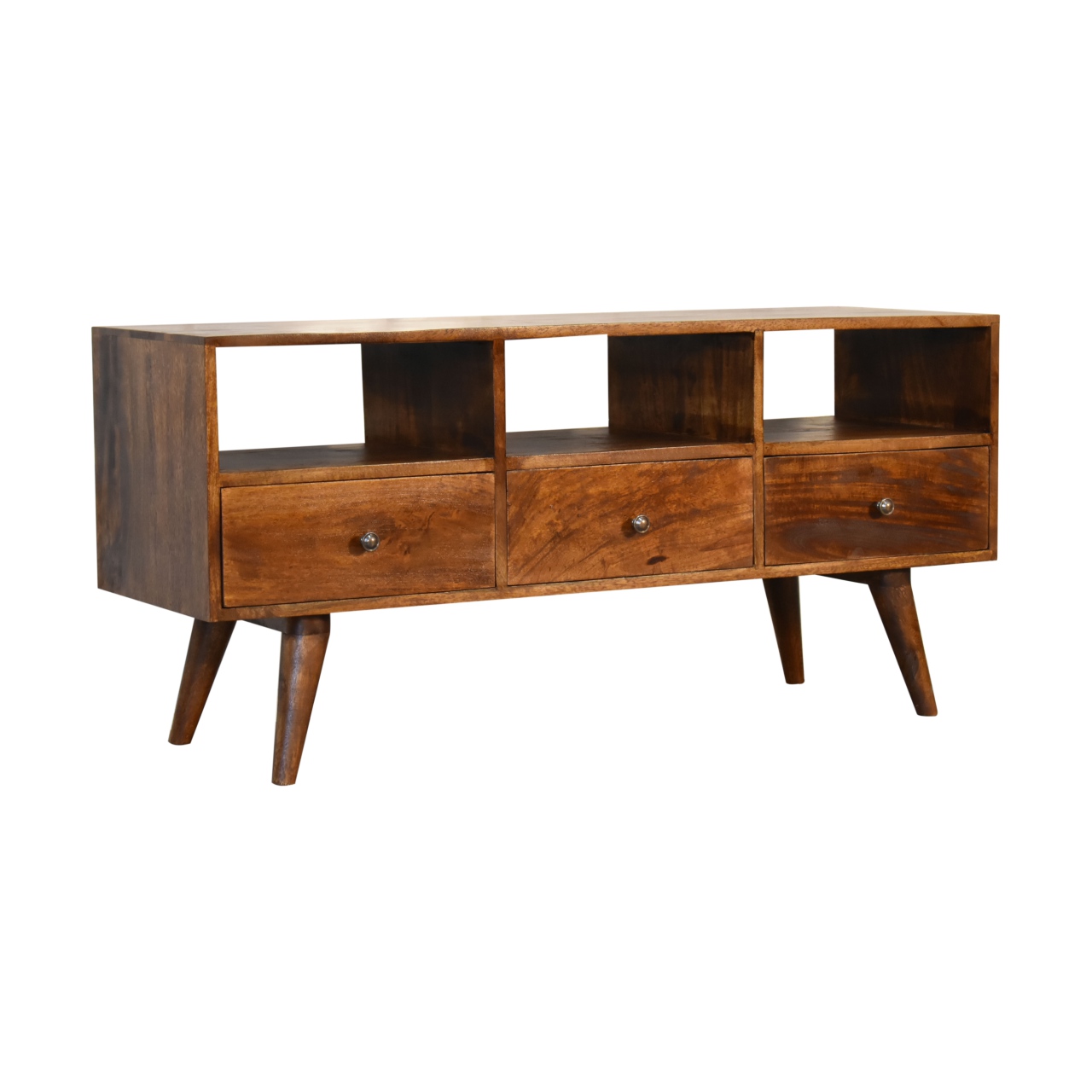 Chestnut Nordic 3 Drawer TV Unit - Image 4