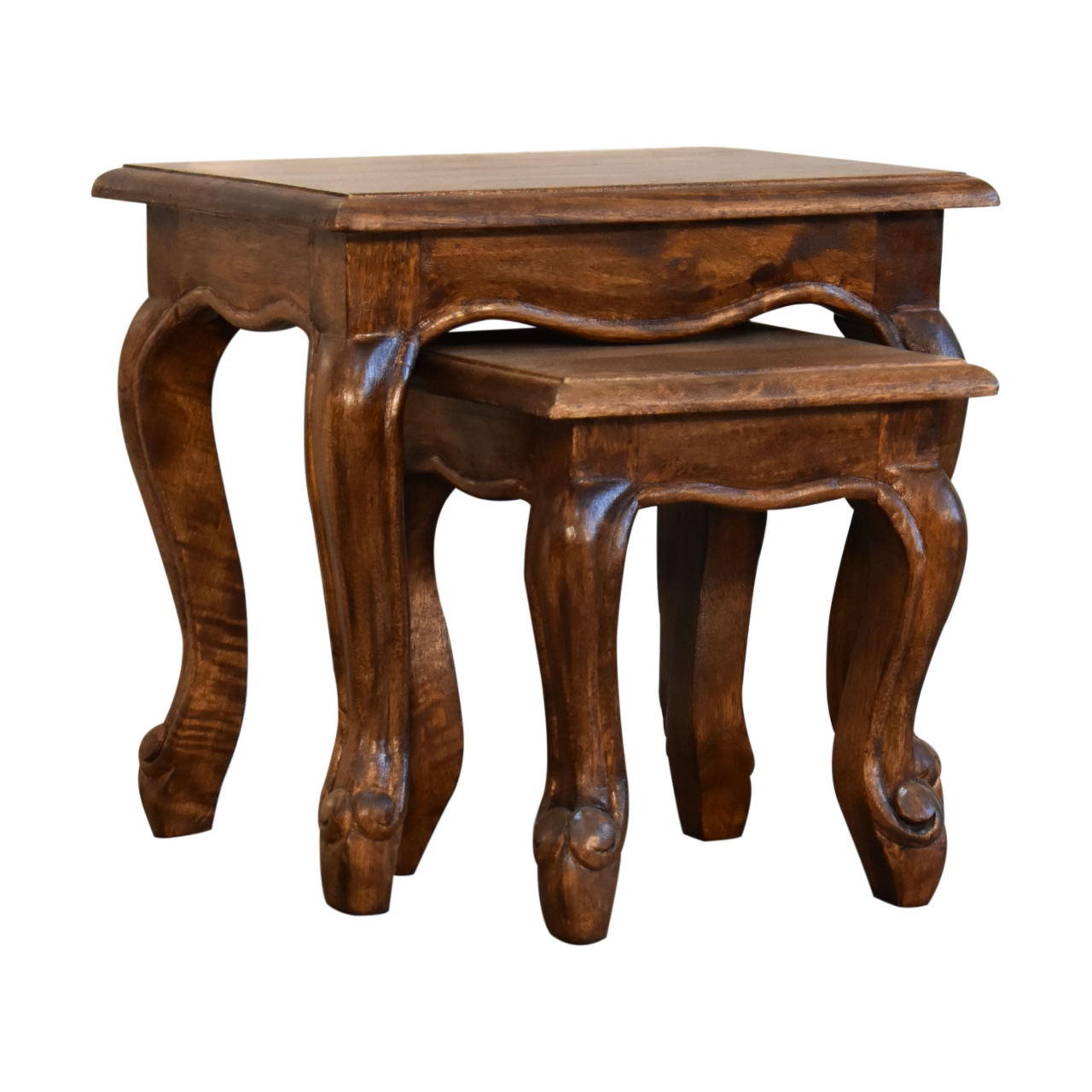 Chestnut French Style Stool Set - Image 4