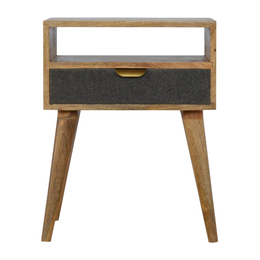 Canada Grey Tweed Nightstand with Open Slot Suppliers
