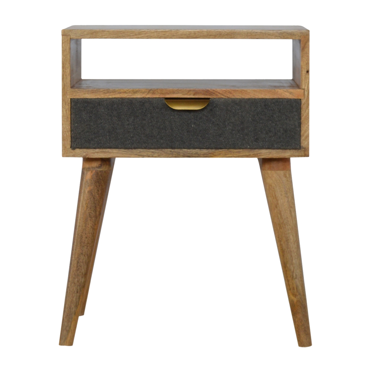 Canada Grey Tweed Nightstand with Open Slot Suppliers