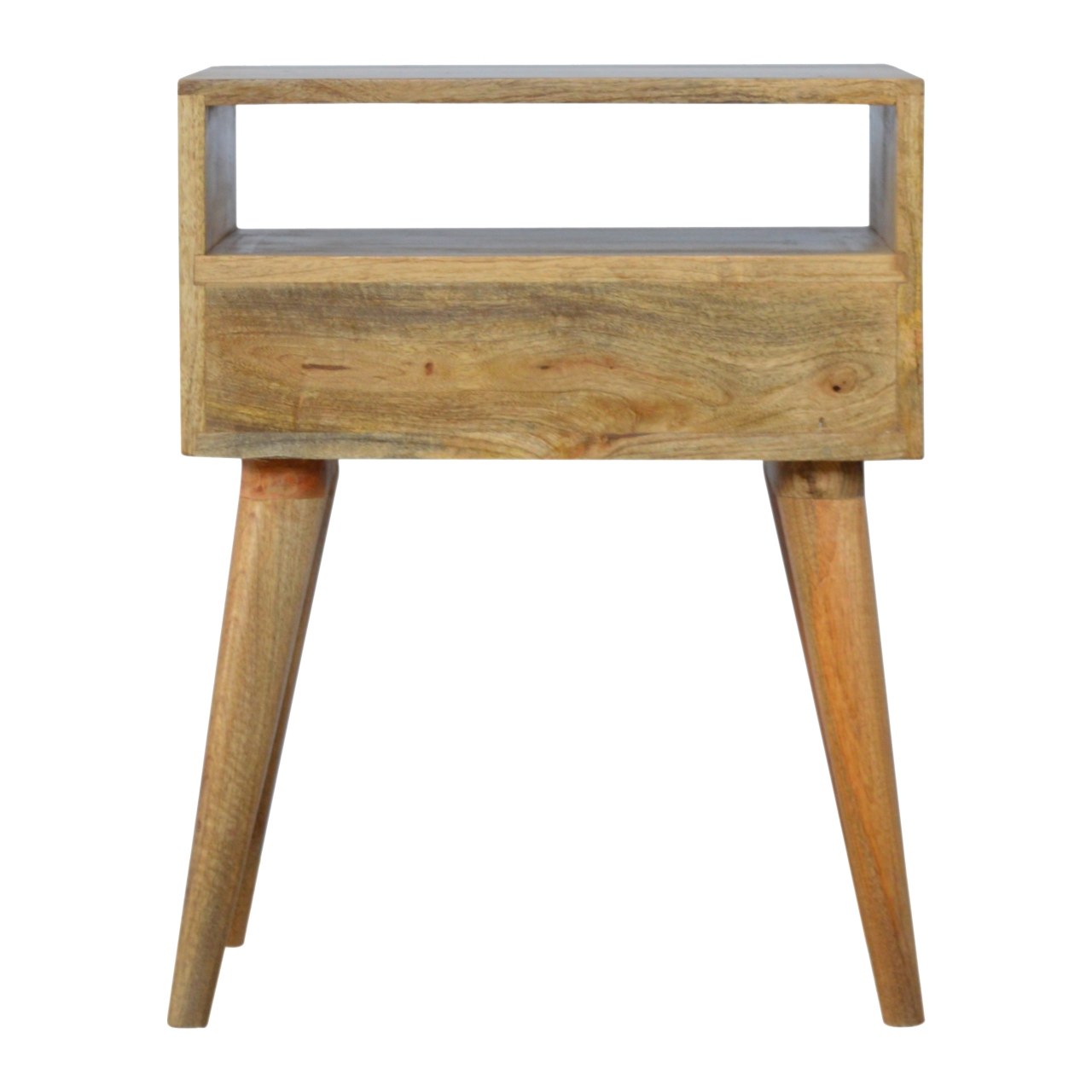 Grey Tweed Nightstand with Open Slot - Image 4