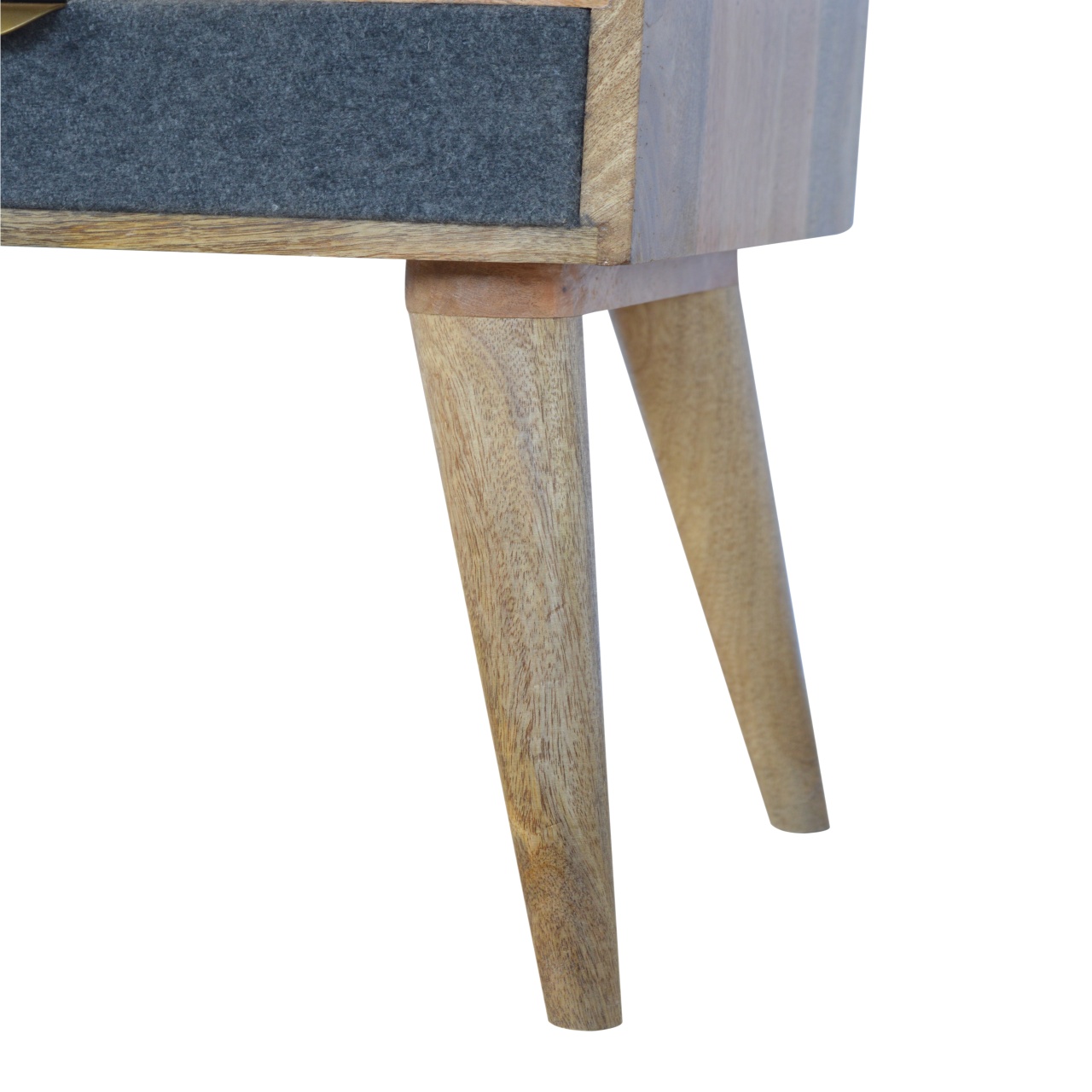 Grey Tweed Nightstand with Open Slot - Image 9
