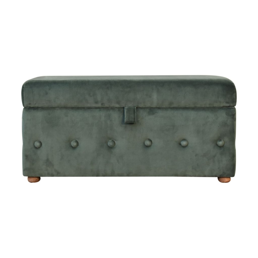 Canada Emerald Velvet Lid-up Ottoman Suppliers