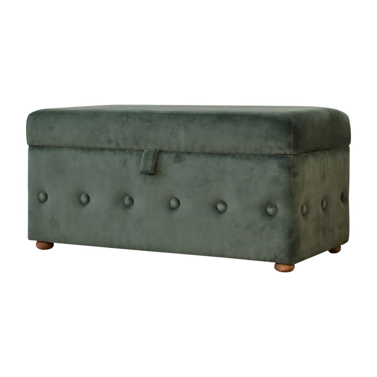 Emerald Velvet Lid-up Ottoman - Image 3