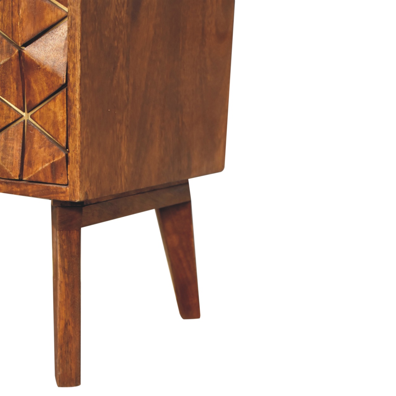 Chestnut Cubed Brass Inlay Cabinet - Image 9