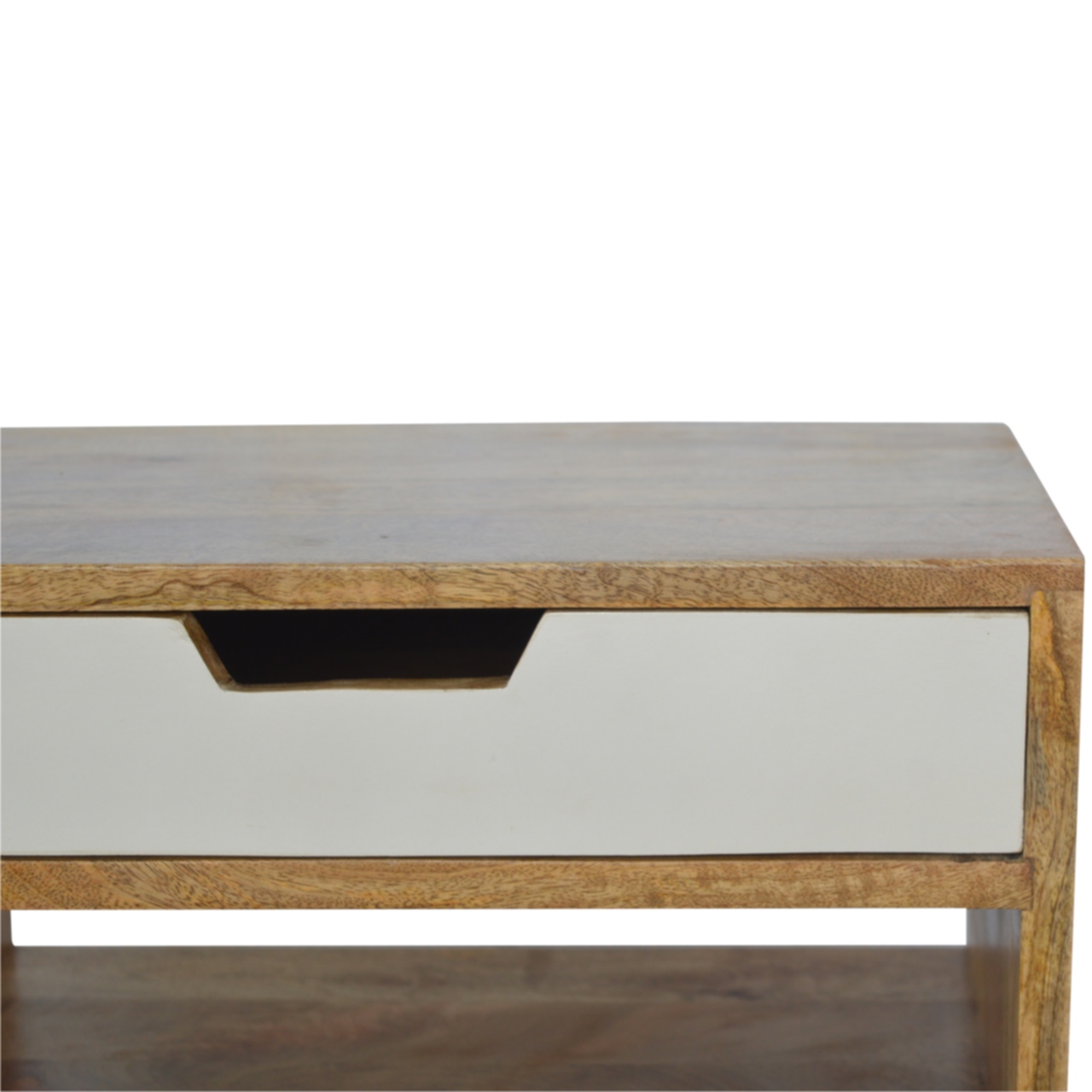 Grey and White Cut-out Nightstand - Image 7