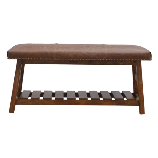 Buffalo Hide Hallway Bench - Image 9