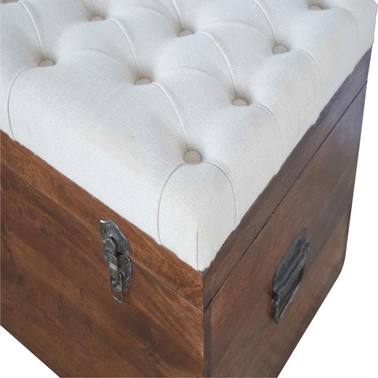 White Linen Storage Trunk - Image 7