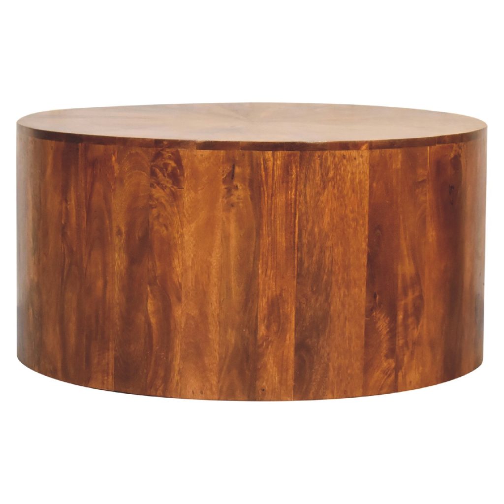 Canada Chestnut Round Wooden Coffee Table Suppliers