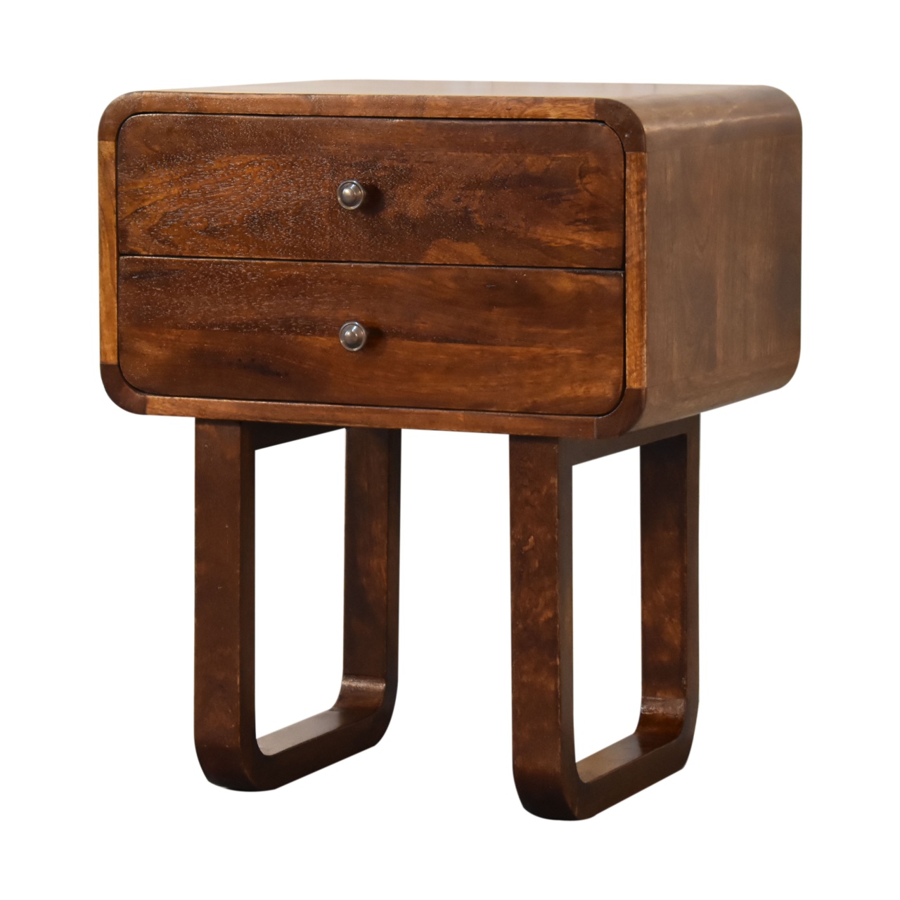 U-Curved Chestnut Nightstand - Image 2