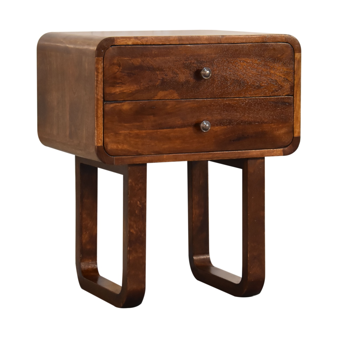 U-Curved Chestnut Nightstand - Image 3