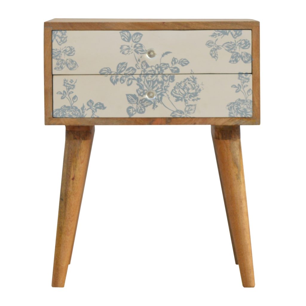 Canada Blue Floral Screen Printed Nightstand Suppliers