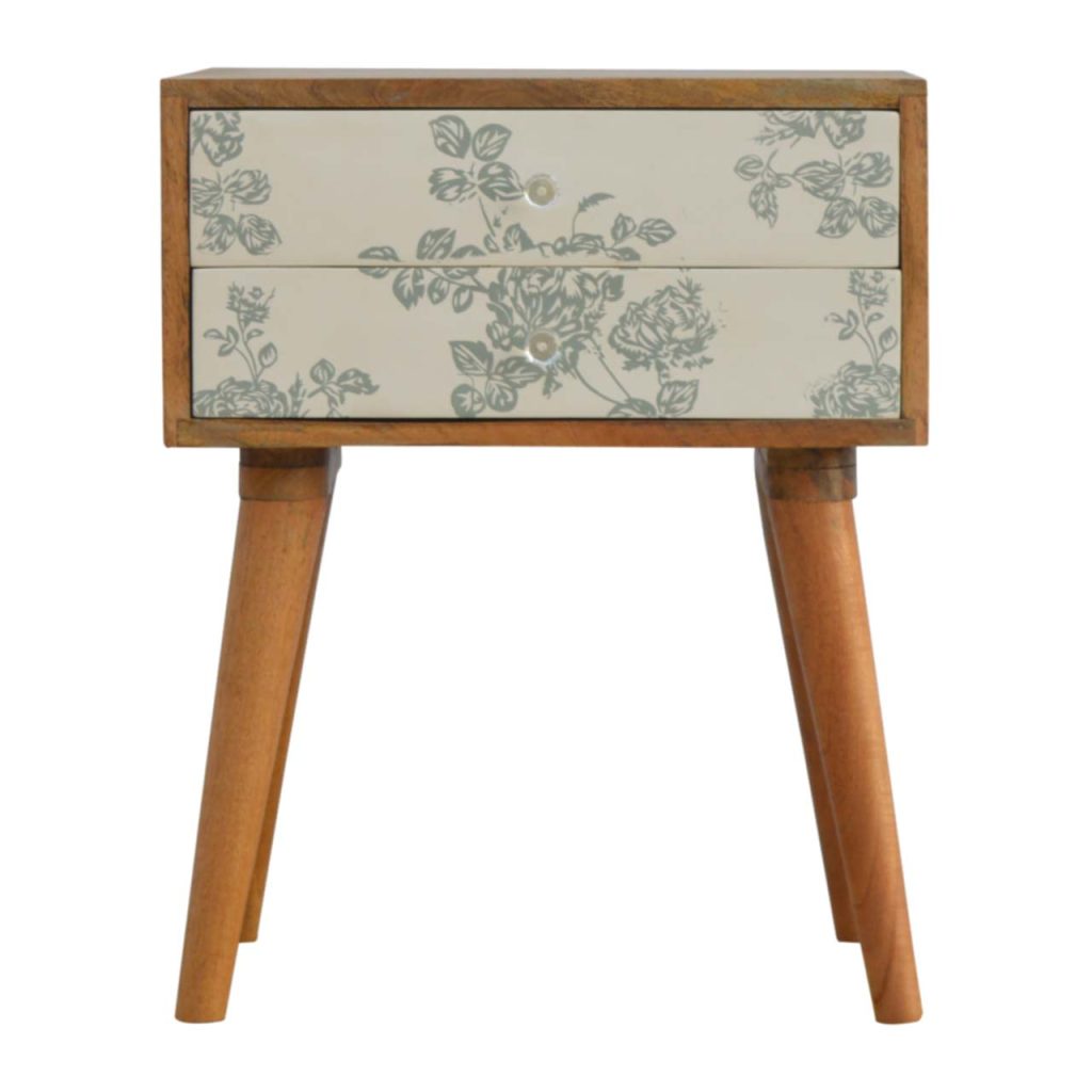 Canada Green Floral Screen Printed Nightstand Suppliers