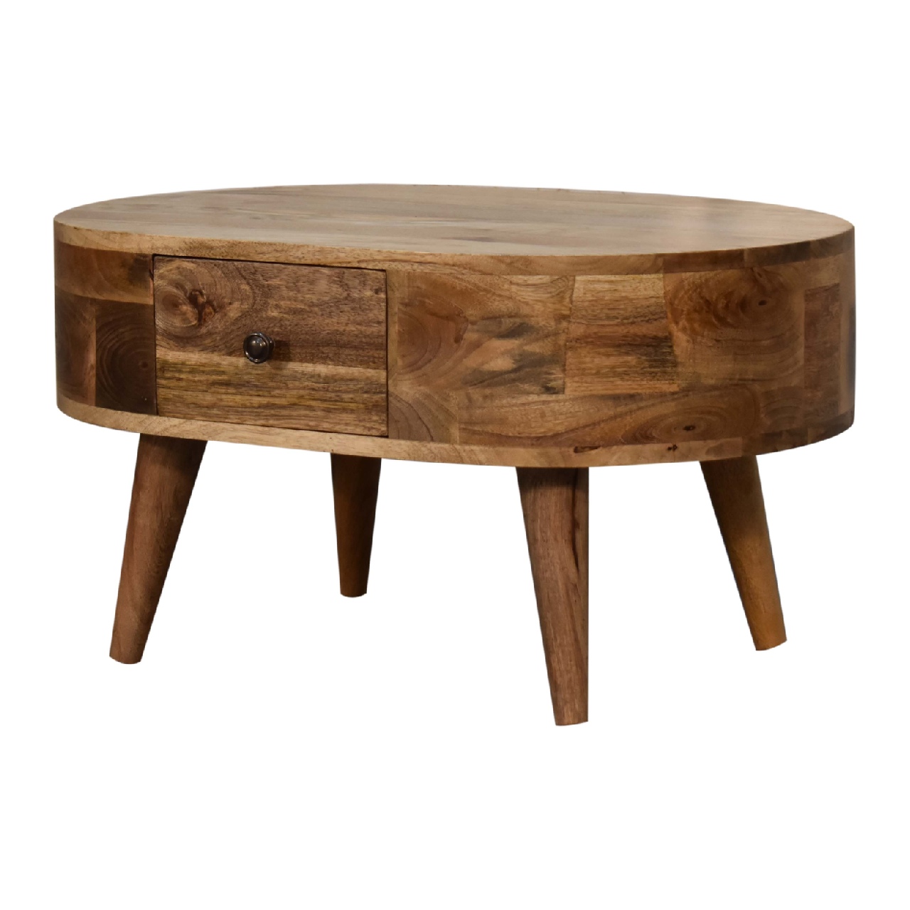 Mini Oak-ish Rounded Coffee Table - Image 3