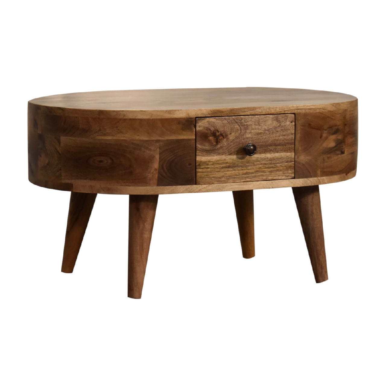 Mini Oak-ish Rounded Coffee Table - Image 4