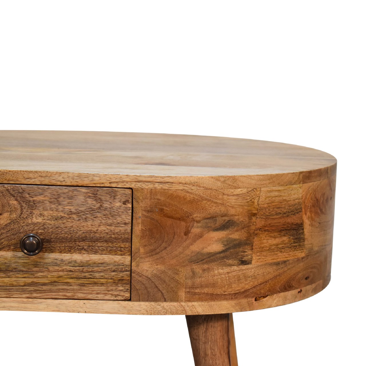 Mini Oak-ish Rounded Coffee Table - Image 5